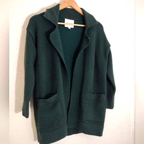Thread & Supply Open Front Cardigan Coat Green - Picture 3 of 6